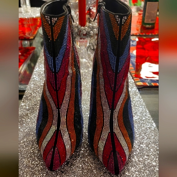 I•N•C  NWOT All Over Rhinestone Short Bootie Stunning - Picture 6 of 7